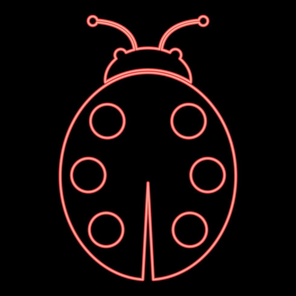 Neon ladybird red color vector illustration image flat style