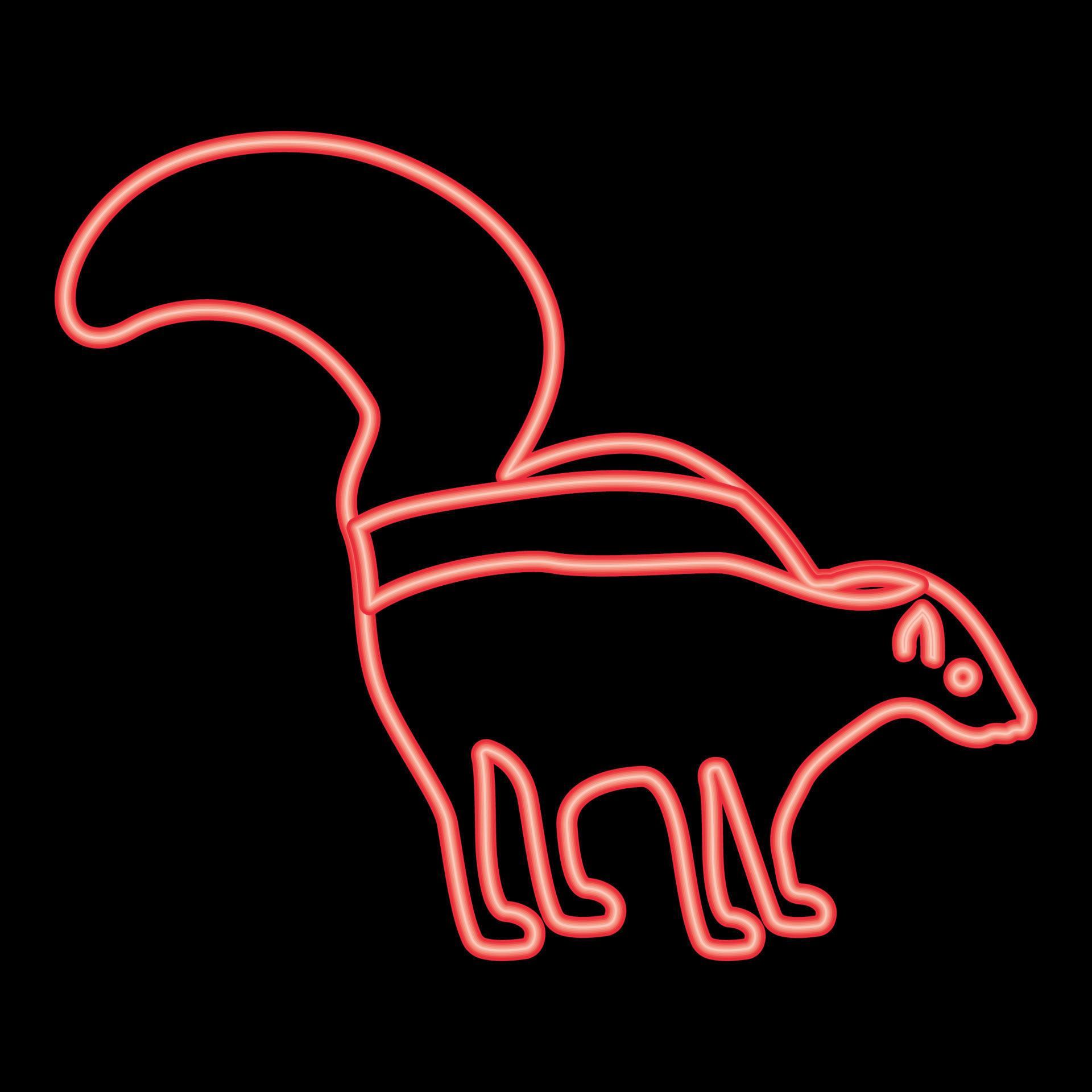 Neon skunk red color vector illustration image flat style 7450968 ...