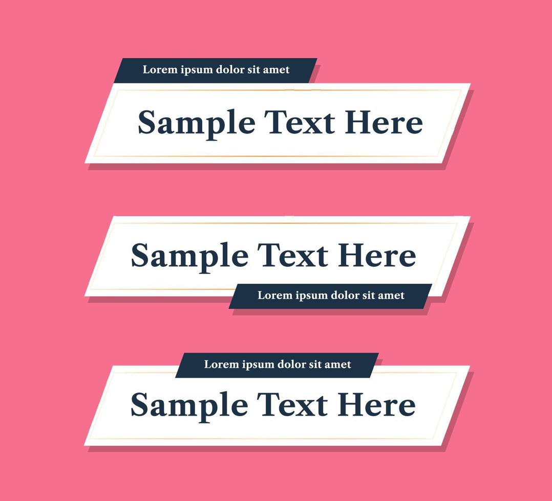 Clean Modern Lower Third Banners Template Design vector