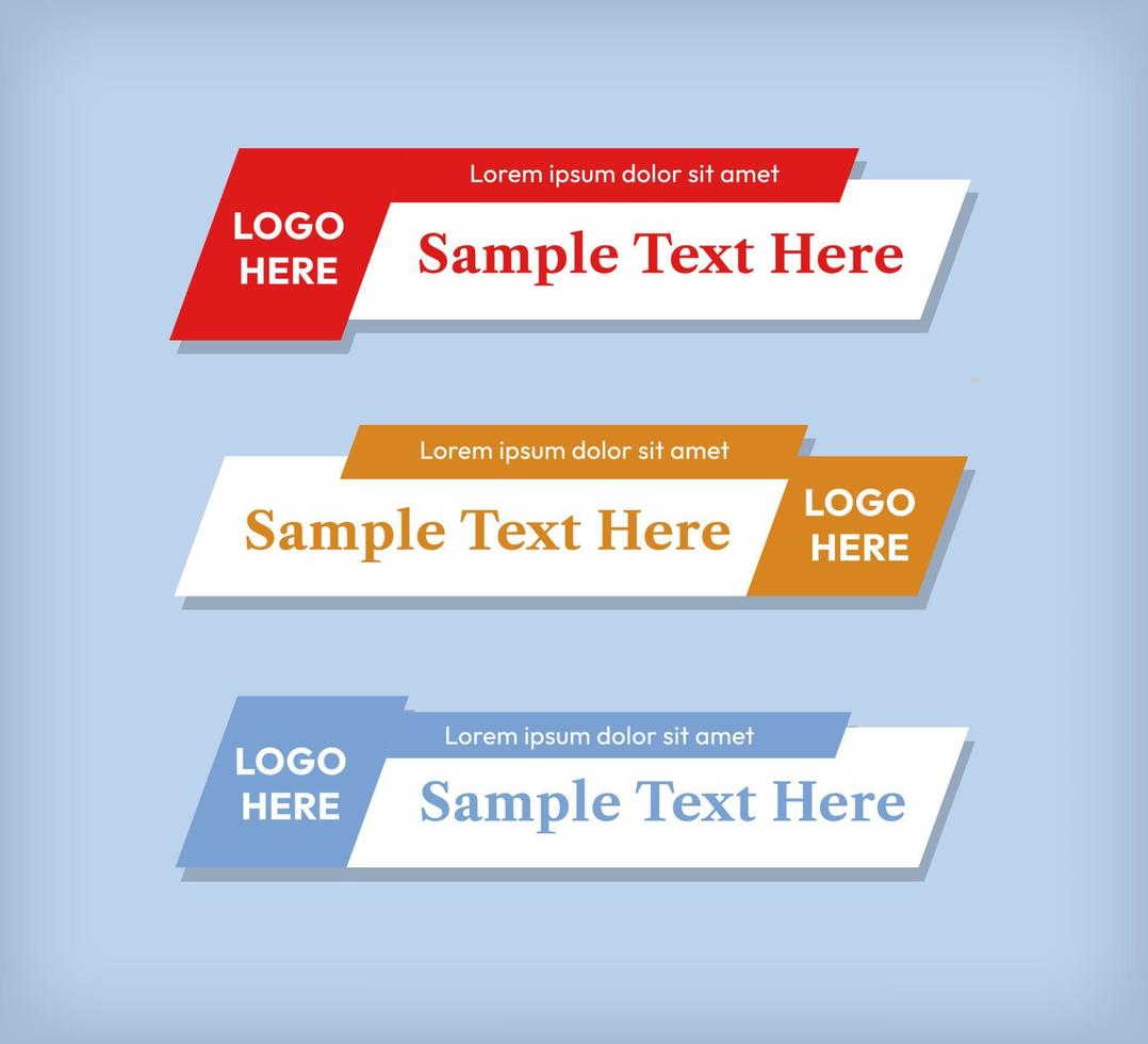 Clean Lower Third Banners Template Set Design vector