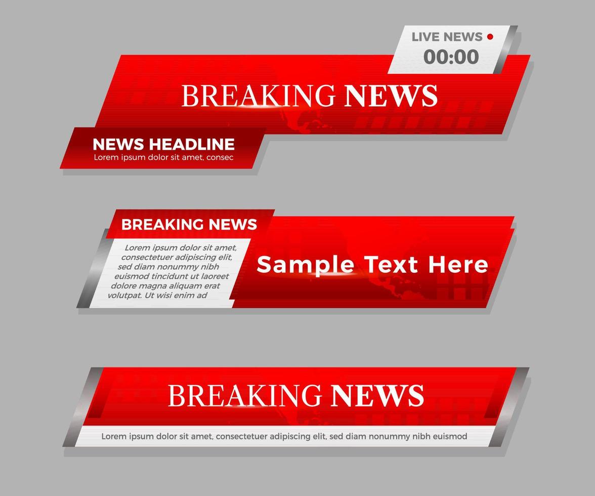 Breaking News Modern Lower Third Template Design vector