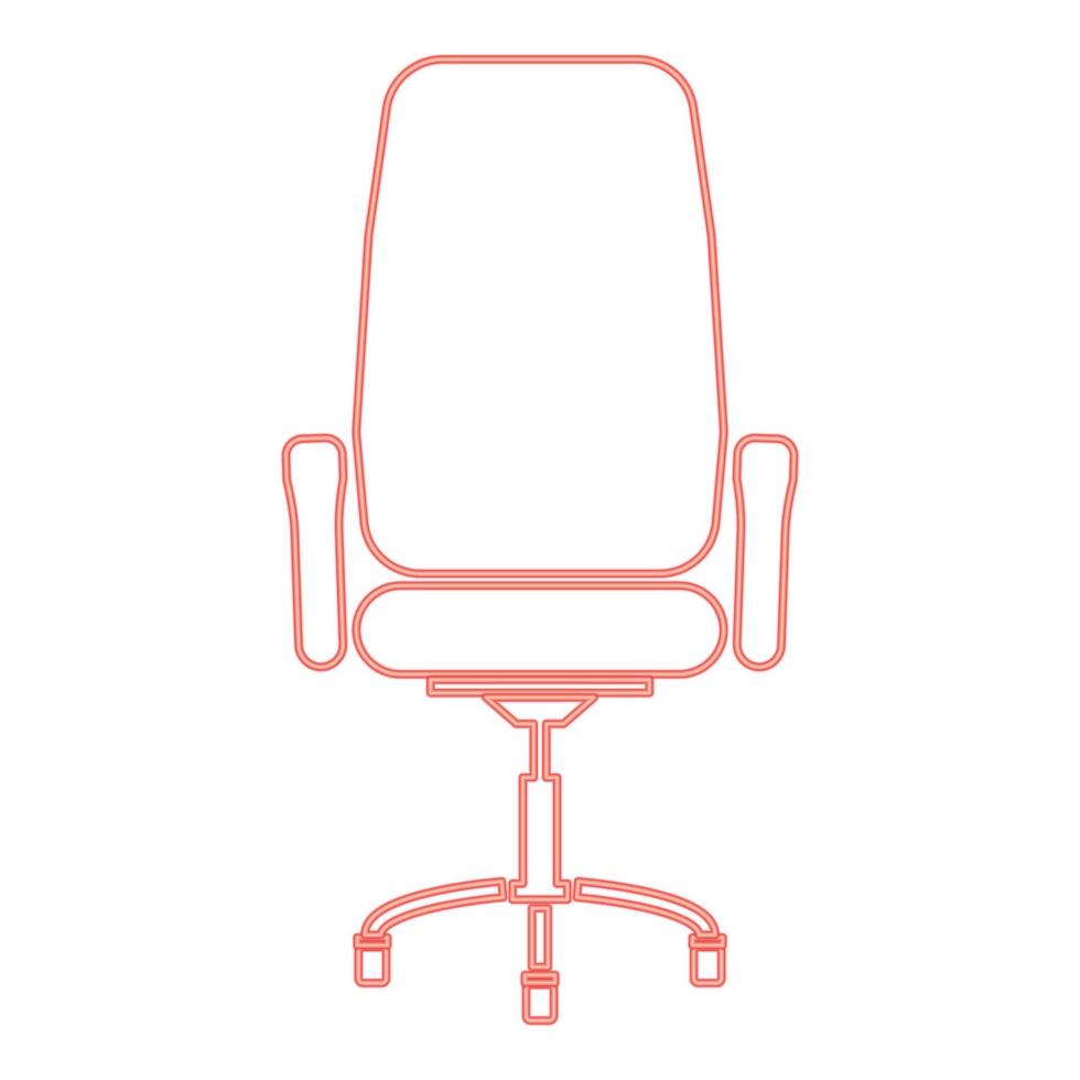 Neon office chair red color vector illustration flat style image