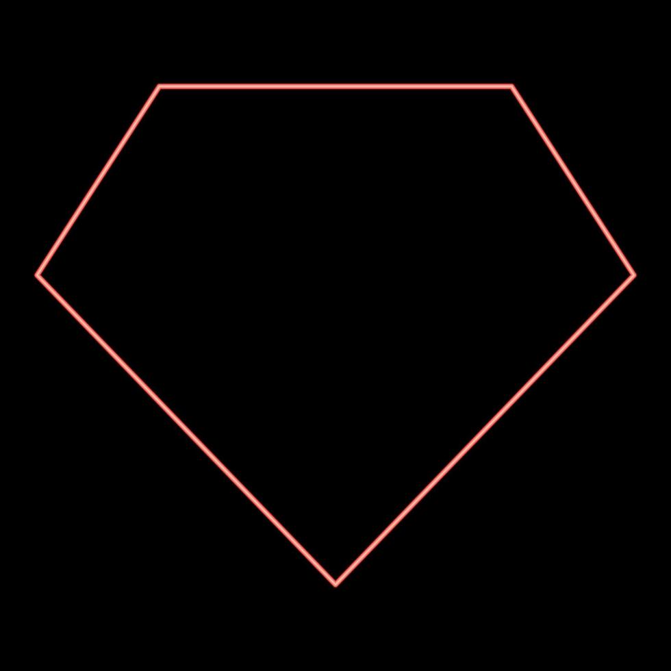 Neon superhero template icon black color in circle red color vector illustration flat style image