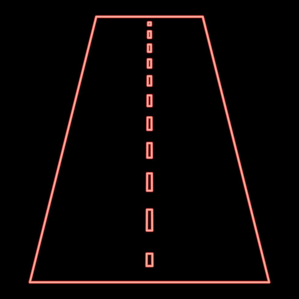 Neon road red color vector illustration flat style image