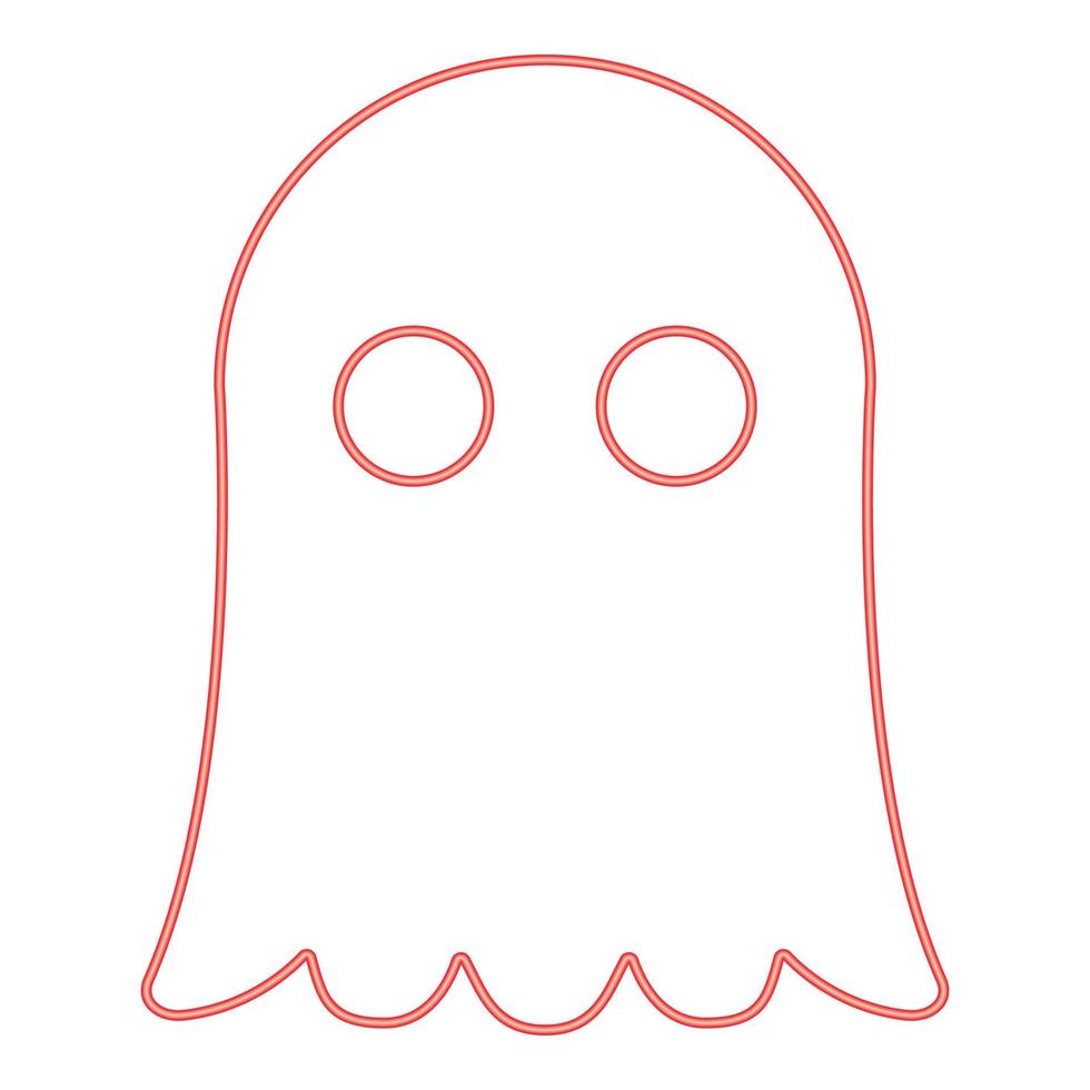 Neon ghost red color vector illustration image flat style