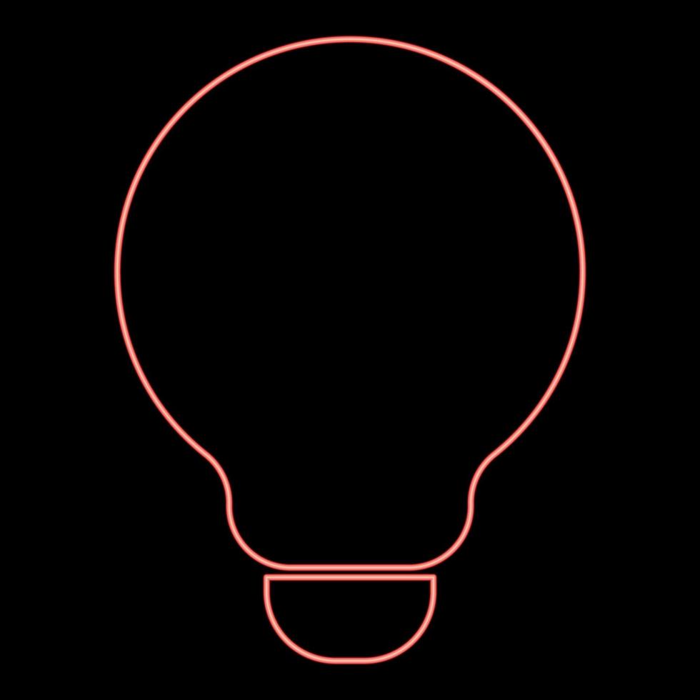 Neon bulb icon black color in circle red color vector illustration flat style image 7451259 Vector Art at Vecteezy
