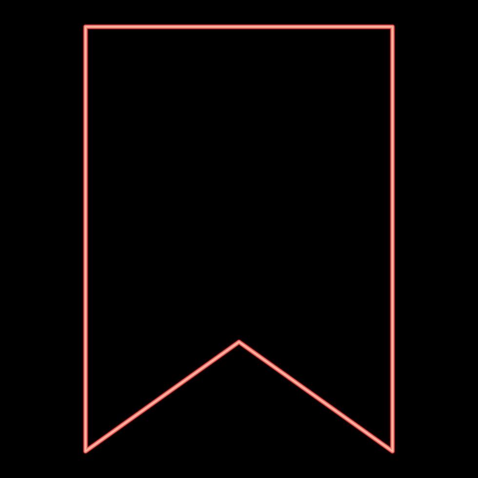 Neon bookmark red color vector illustration flat style image