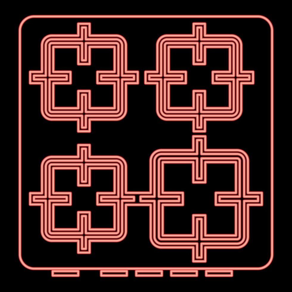 Neon the surface of the cooker red color vector illustration flat style image