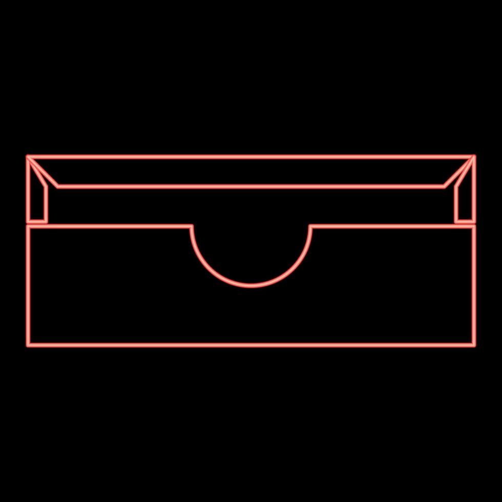 Neon stationary paper tray red color vector illustration flat style image
