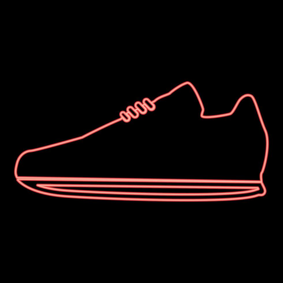 Neon sport shoes red color vector illustration flat style image