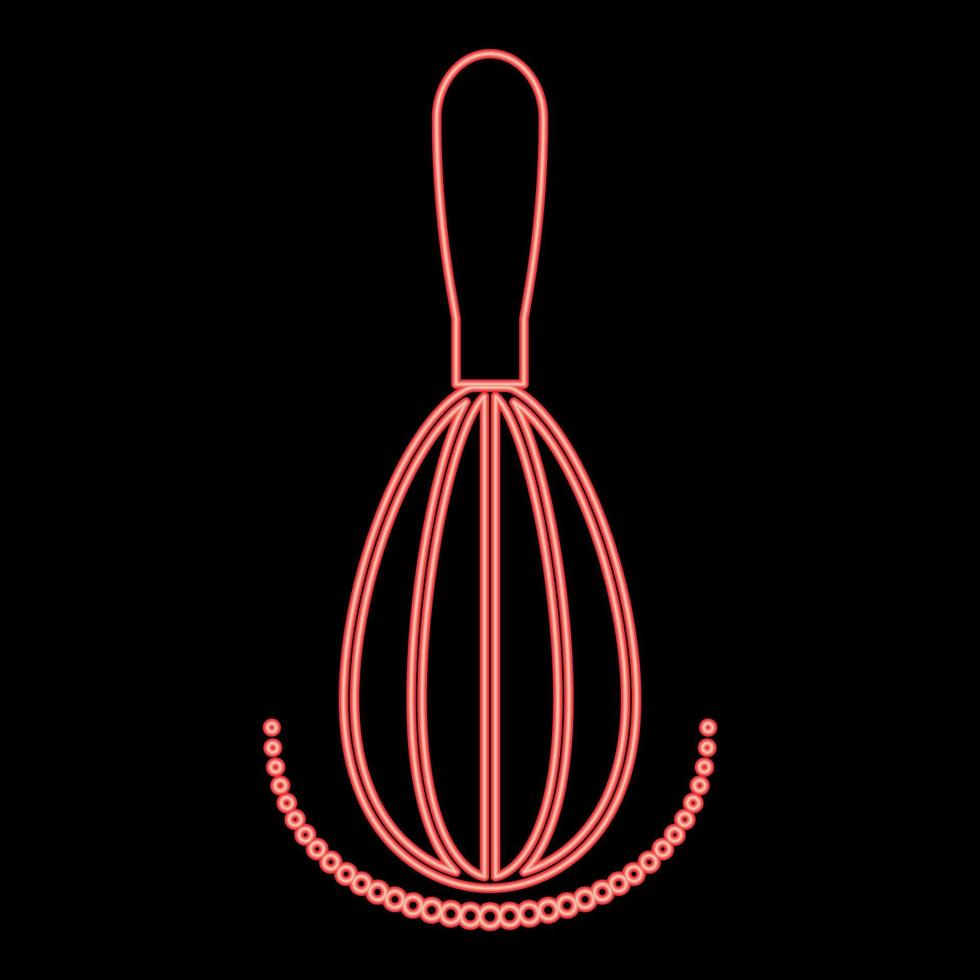Neon whisk red color vector illustration flat style image