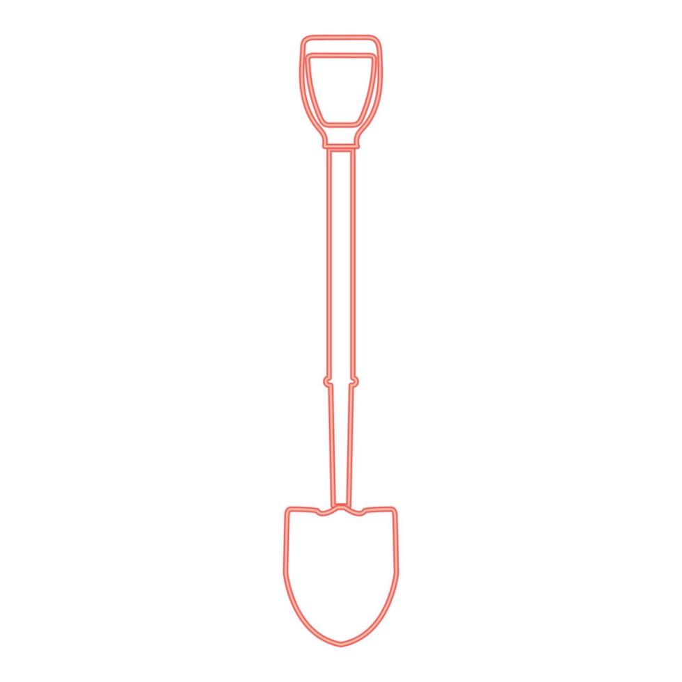 Neon shovel red color vector illustration flat style image