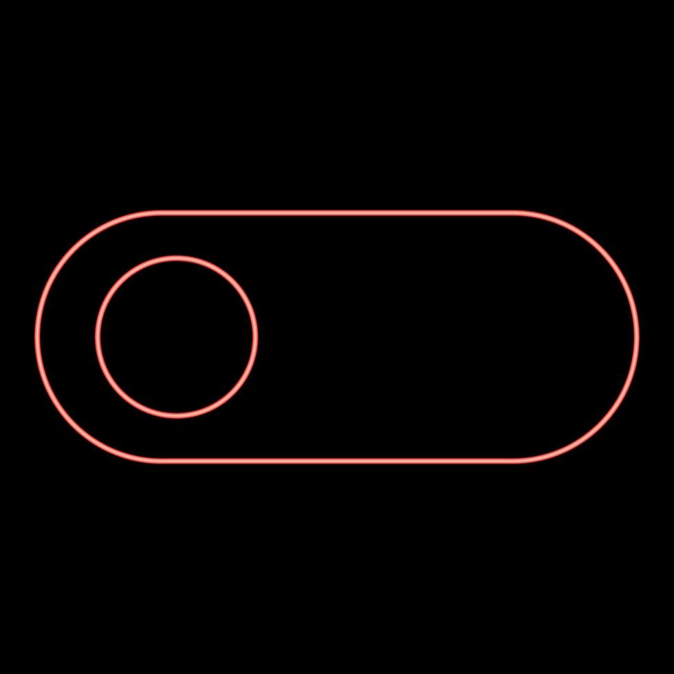 Neon toggle switch red color vector illustration flat style image