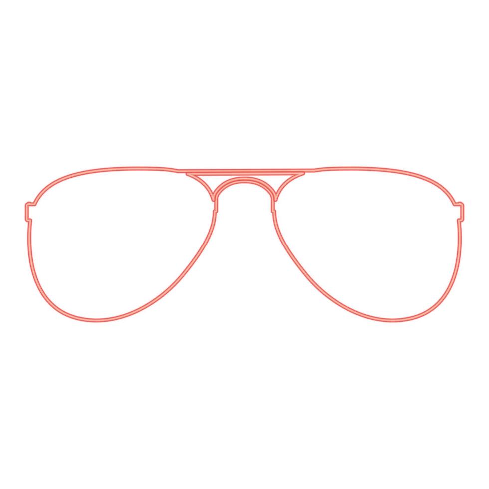 Neon glasses red color vector illustration flat style image