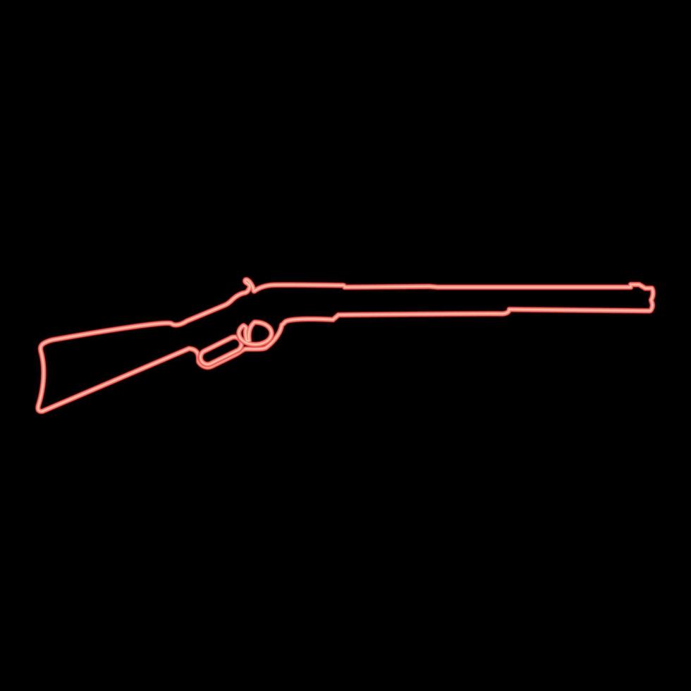 rifle de neón color rojo ilustración vectorial imagen de estilo plano vector