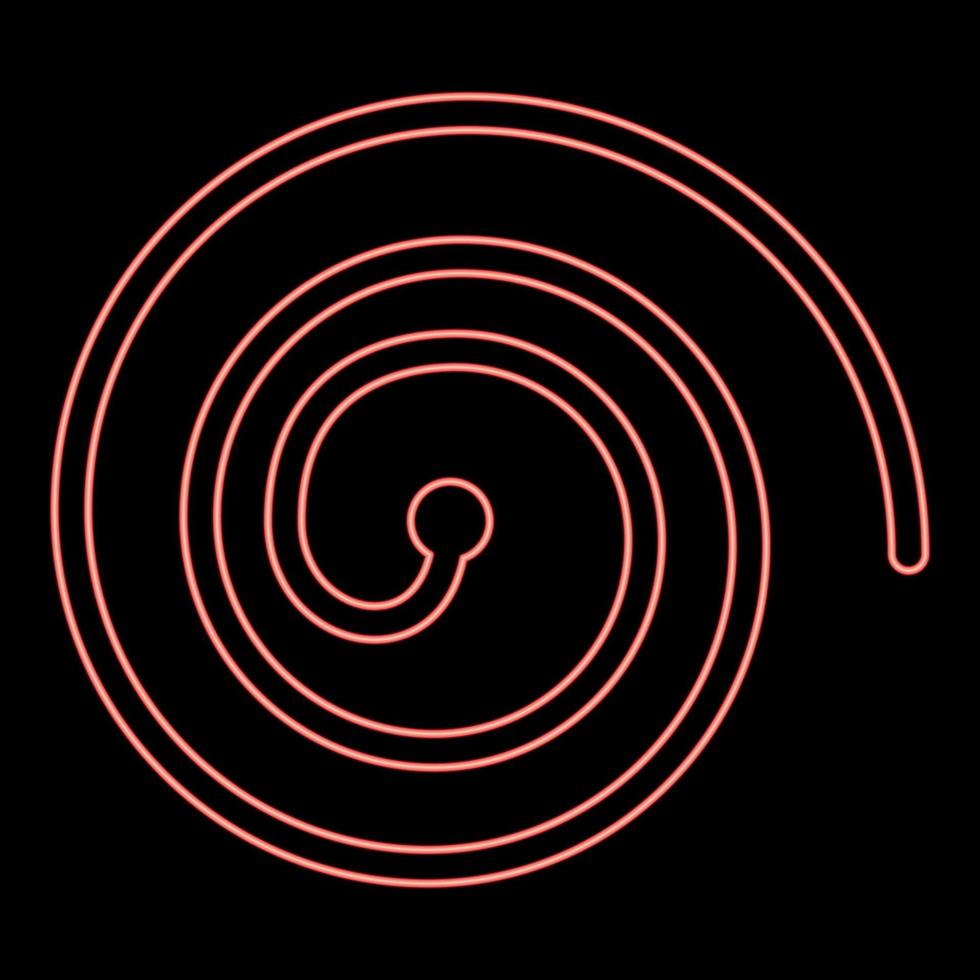 imagen de estilo plano de ilustración de vector de color rojo espiral de neón