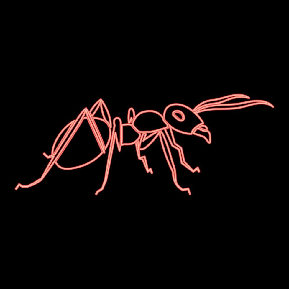 Neon ant red color vector illustration flat style image