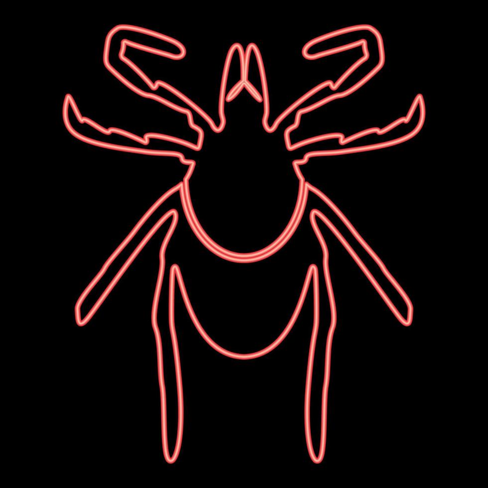 Neon tick red color vector illustration image flat style