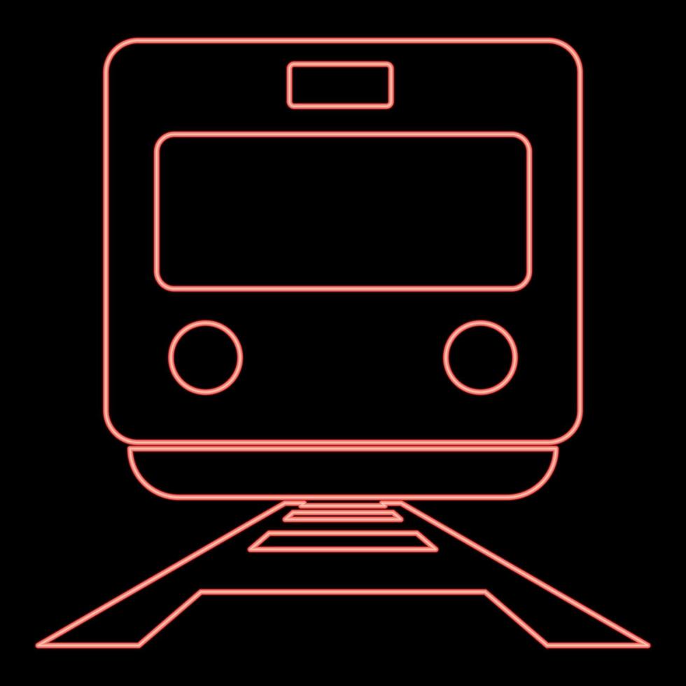 Neon train red color vector illustration flat style image