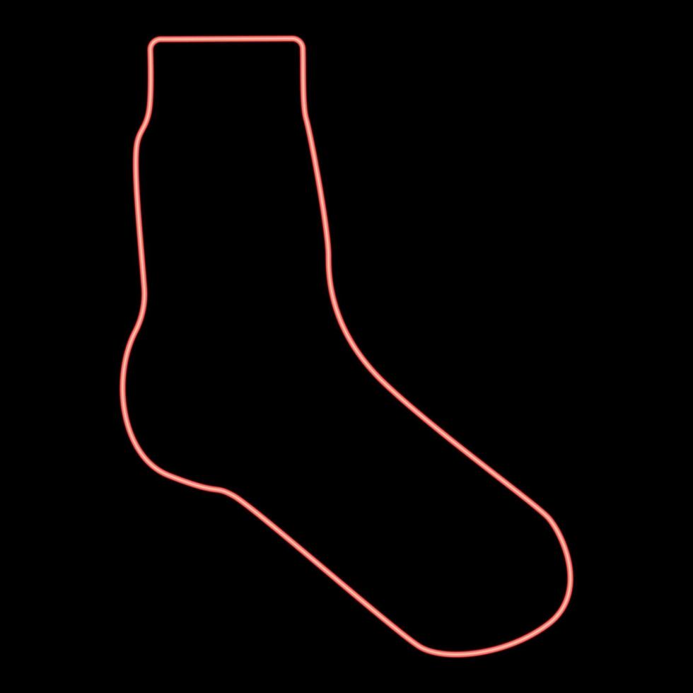 Neon sock red color vector illustration flat style image