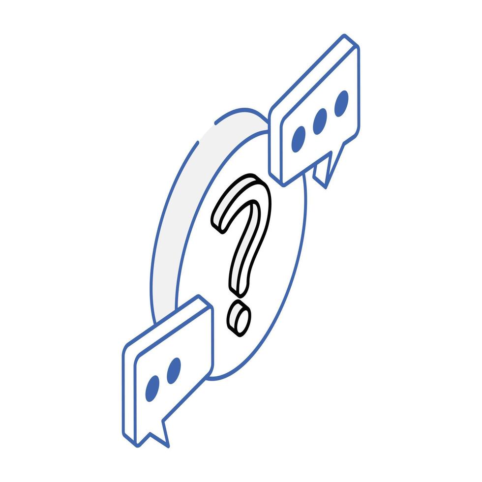 An icon of query isometric design vector