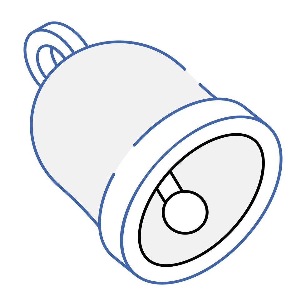 Modern isometric icon of a bell vector