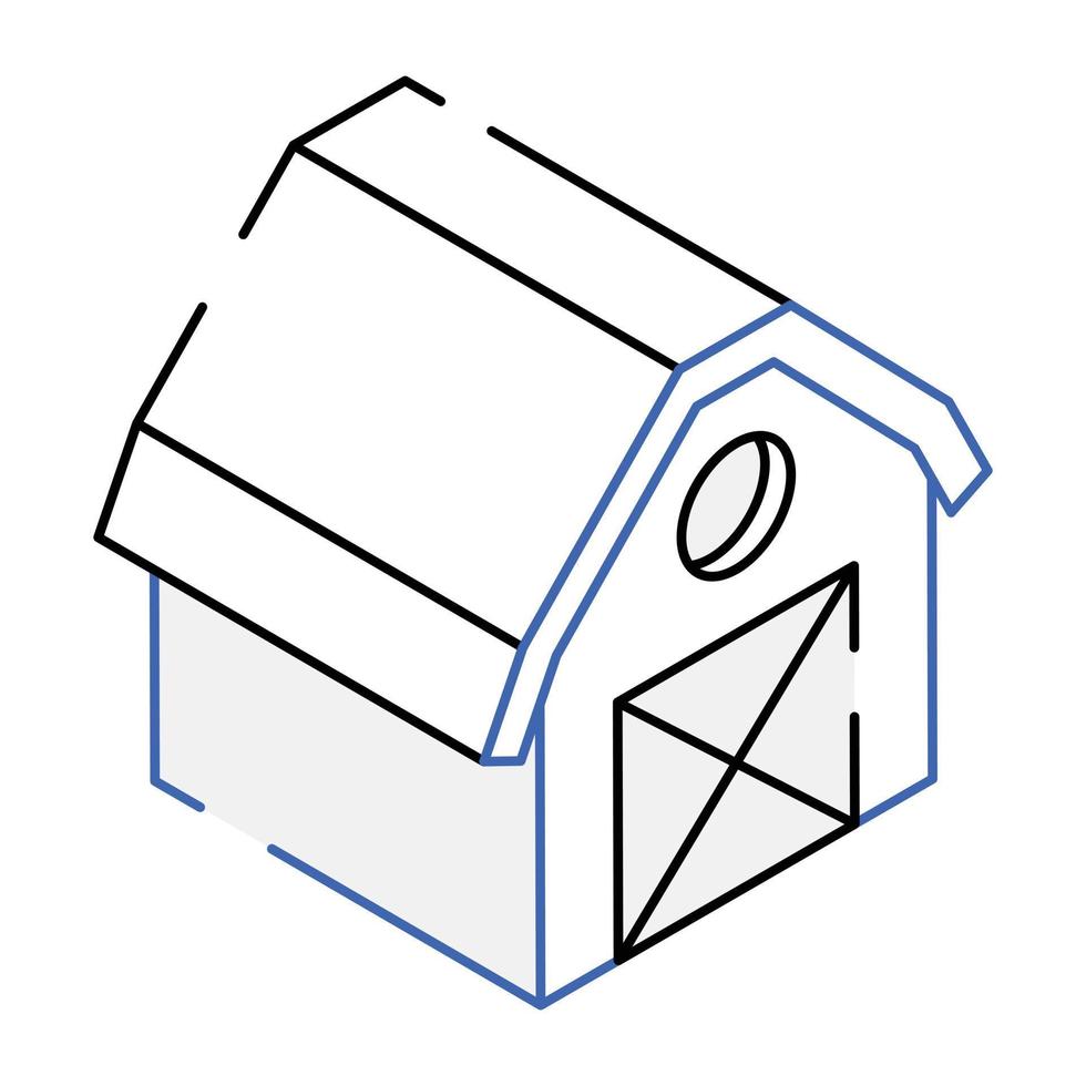 An isometric icon design of barn vector