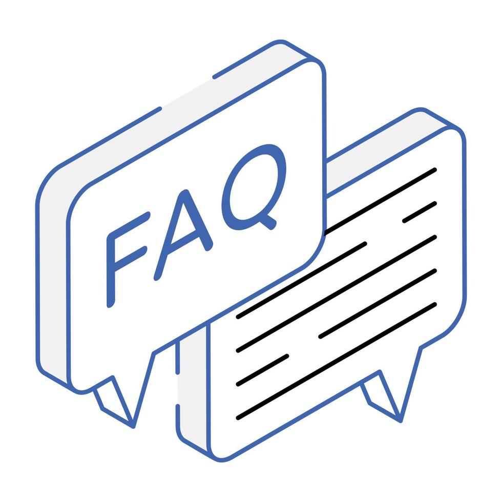 An icon of faq outline vector