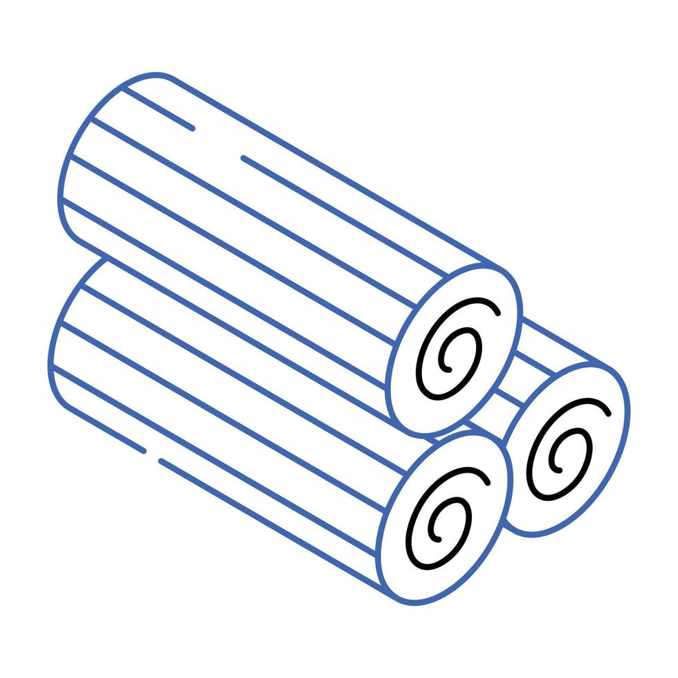 Ready to use isometric icon of wood logs vector