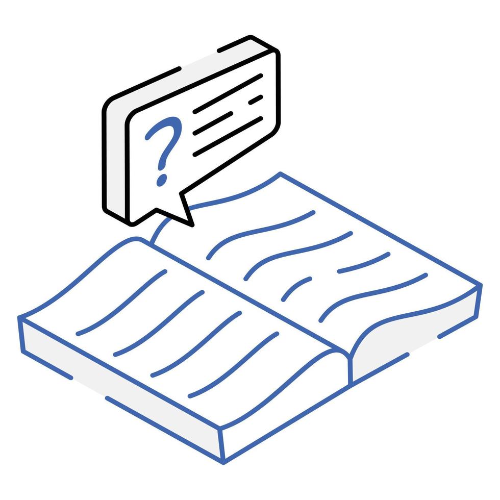 A book question isometric icon vector