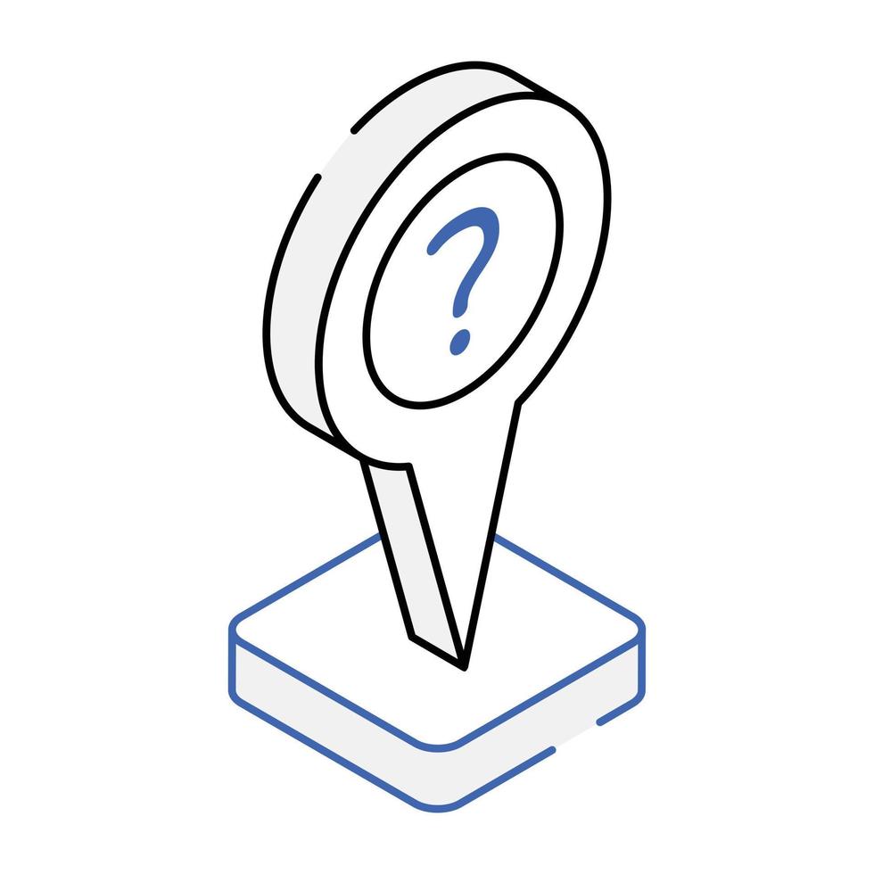 An icon of unknown location isometric design vector