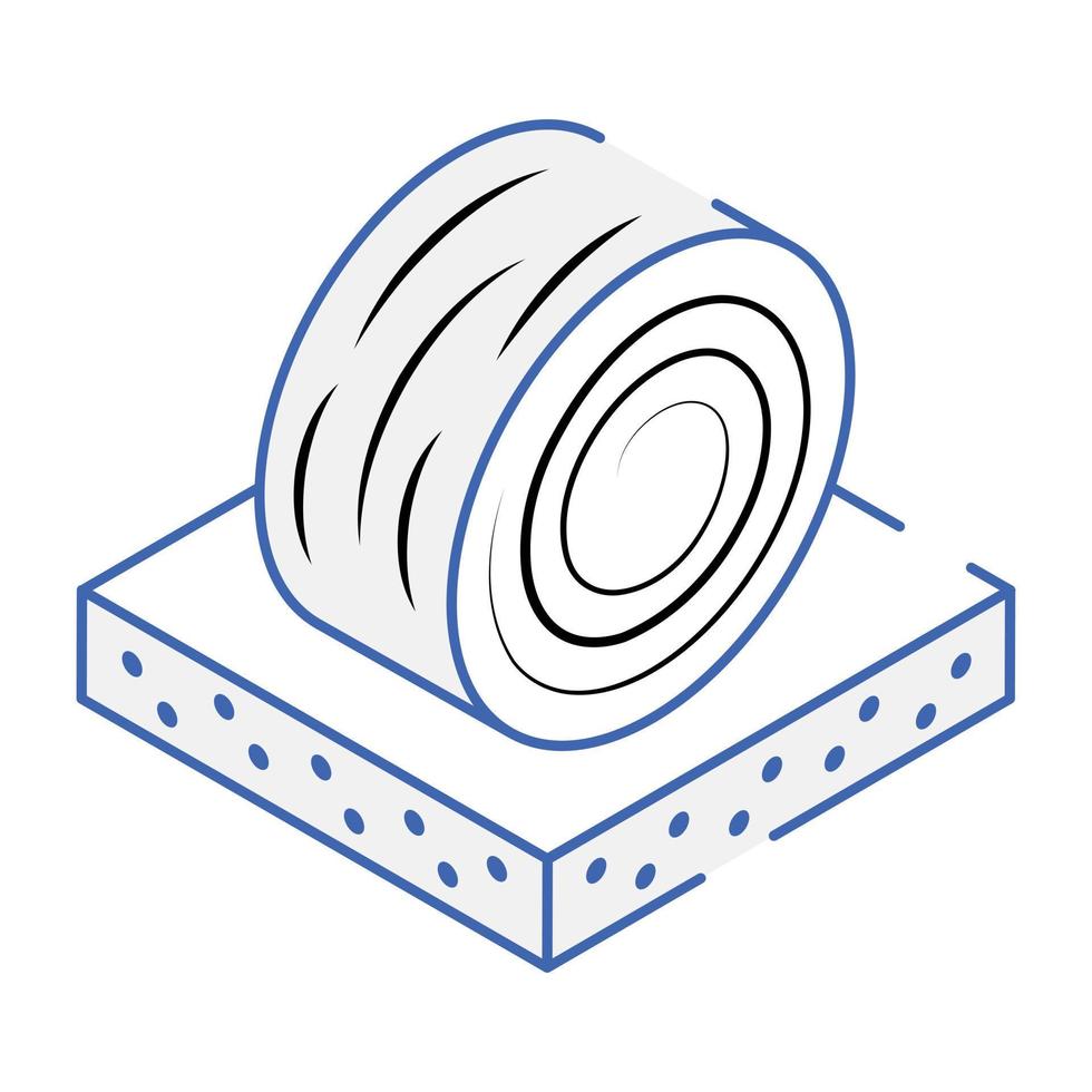 Check this outline isometric icon of hay bale vector
