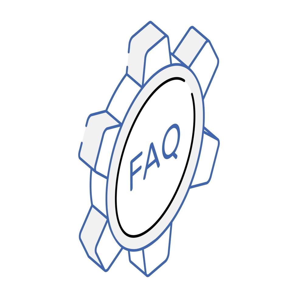 An icon of faq settings isometric design vector