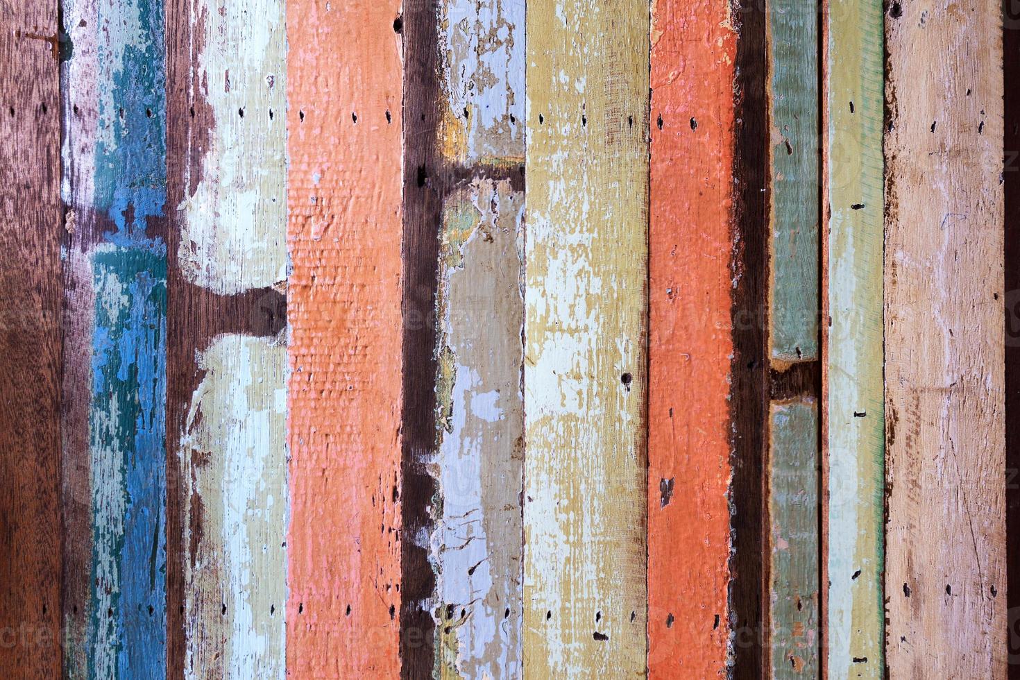 Old wooden floor or wall paint photo