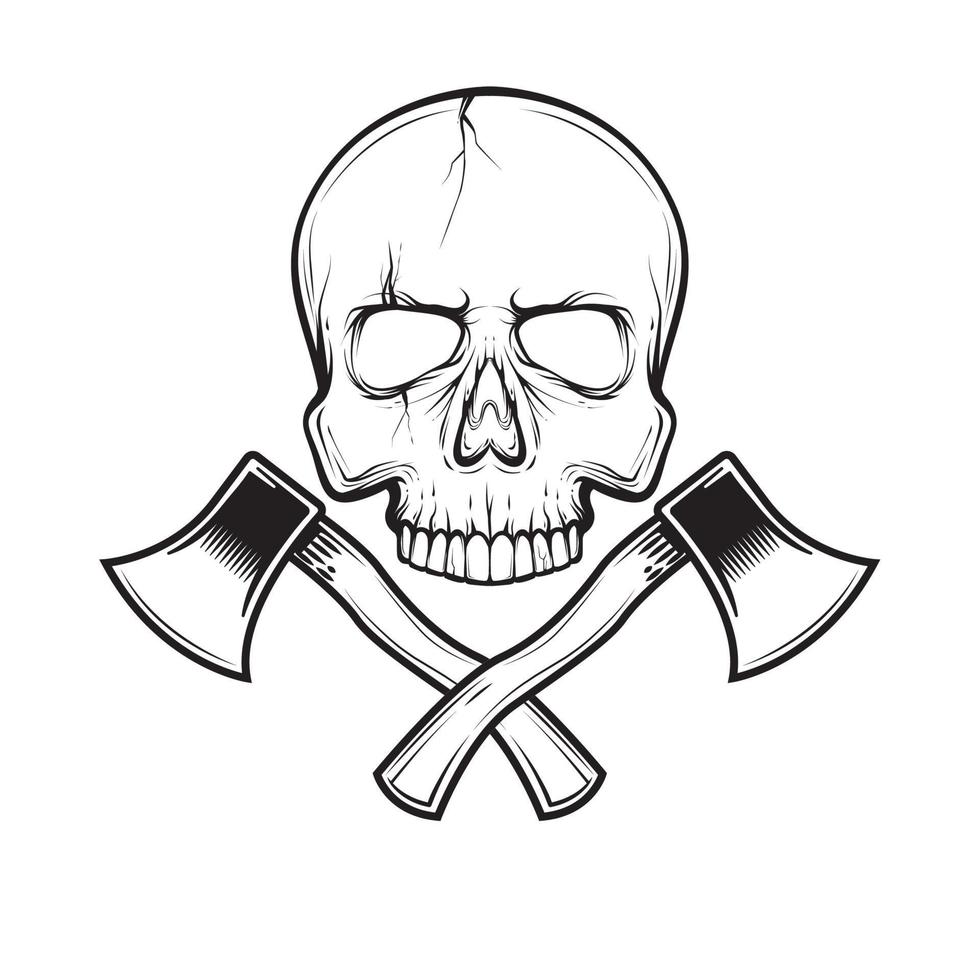 SKULL AND AXE vector