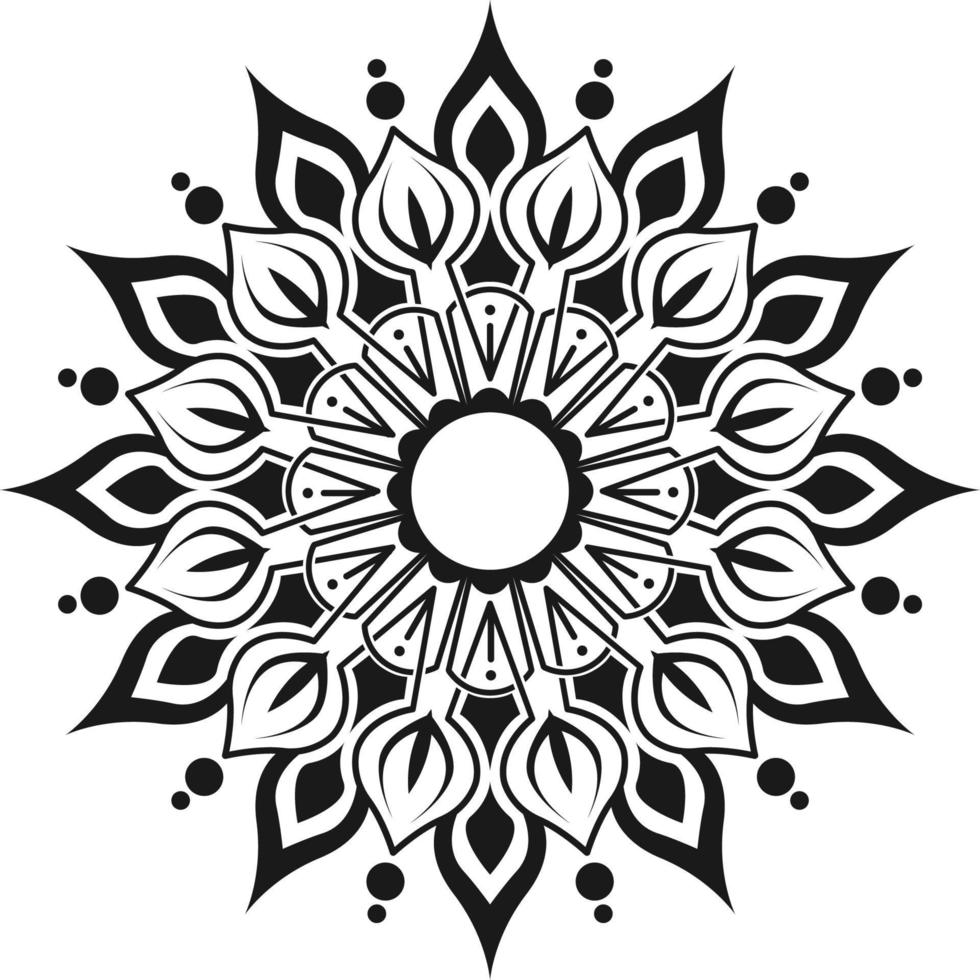 VECTOR MANDALA, BLACK AND WHITE