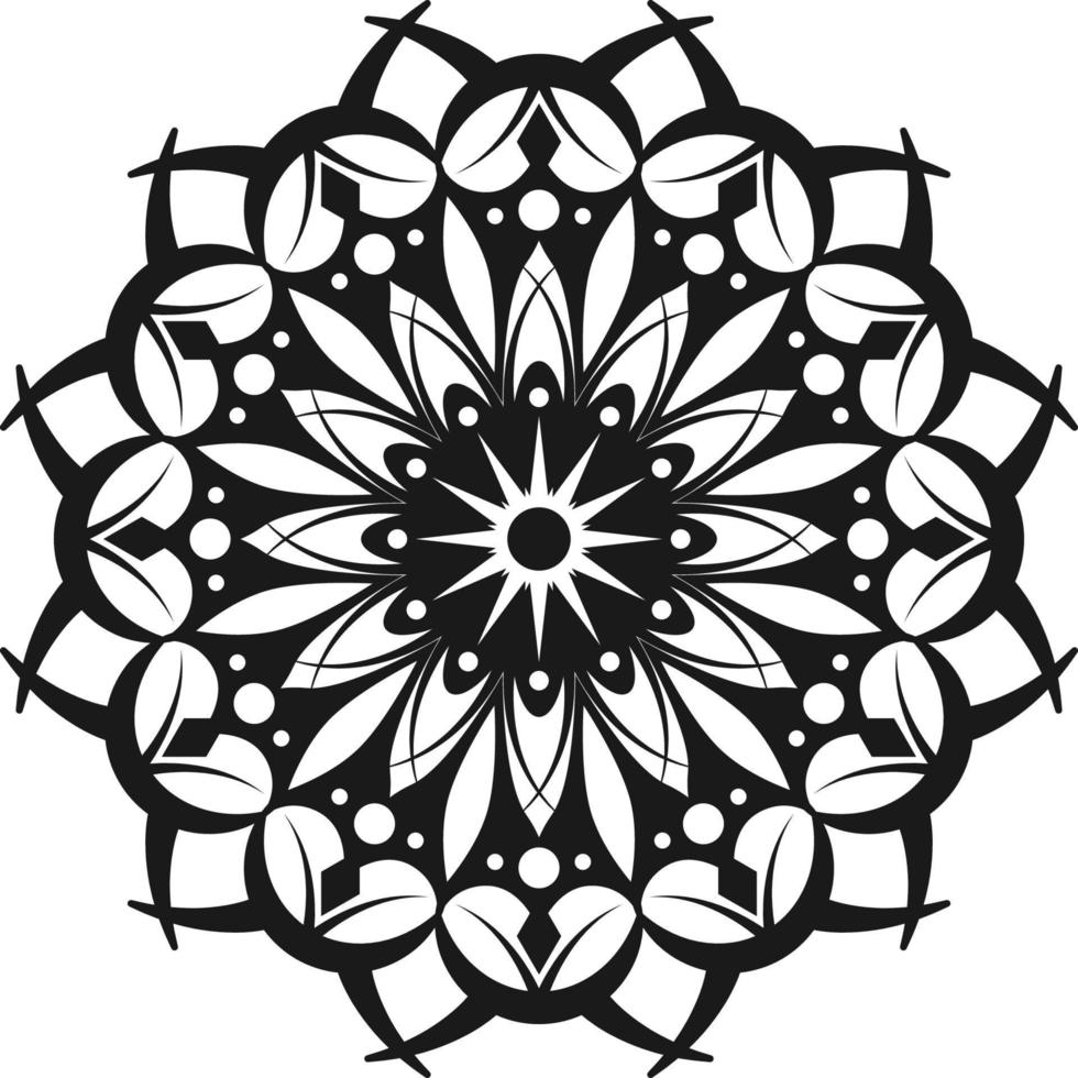 VECTOR MANDALA, BLACK AND WHITE
