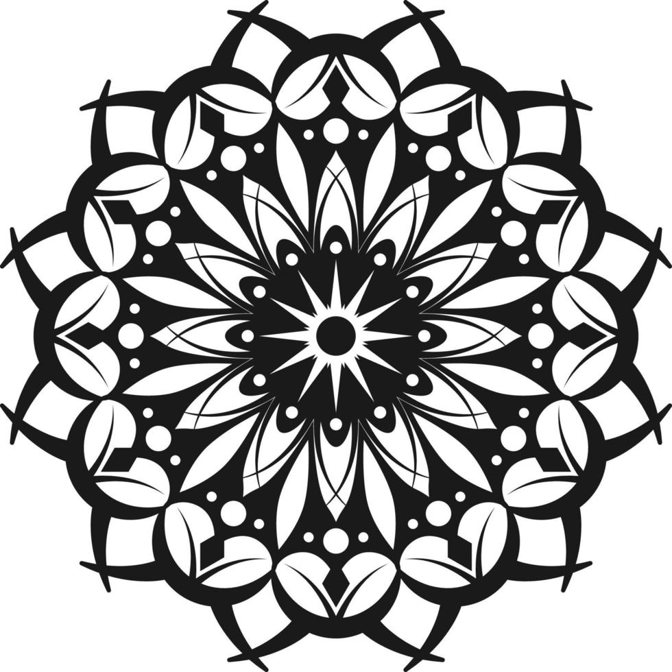 VECTOR MANDALA, BLACK AND WHITE