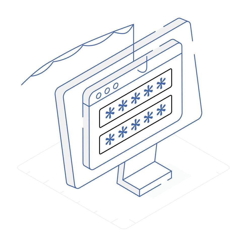 Check this isometric icon of website password vector