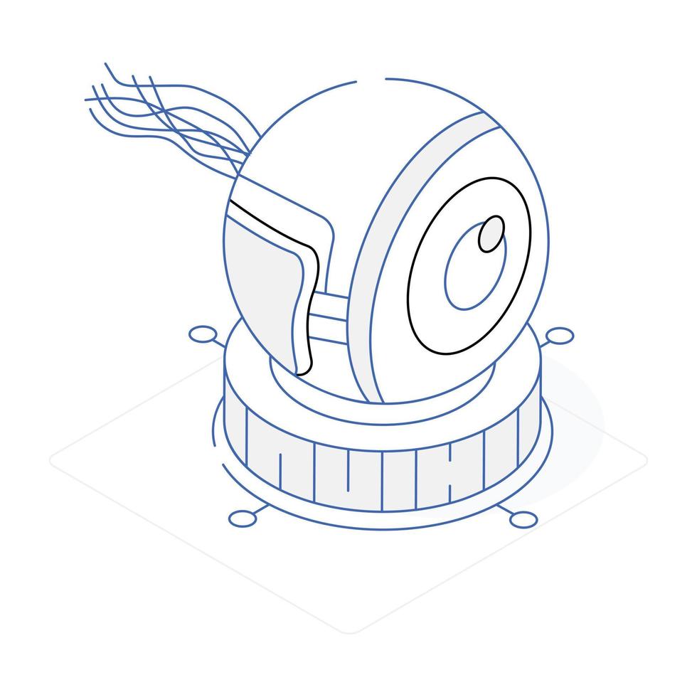 Get this isometric icon of camera robot vector