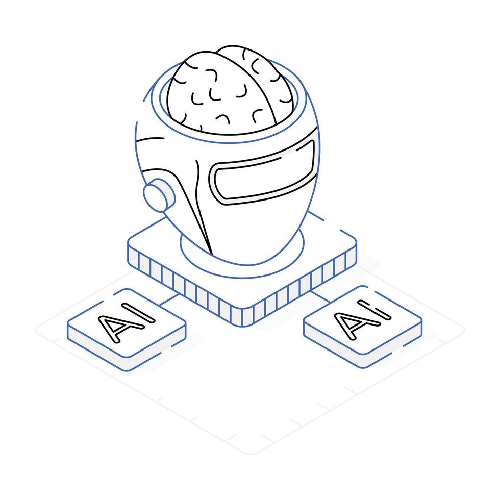 Download premium isometric icon of ai robot vector