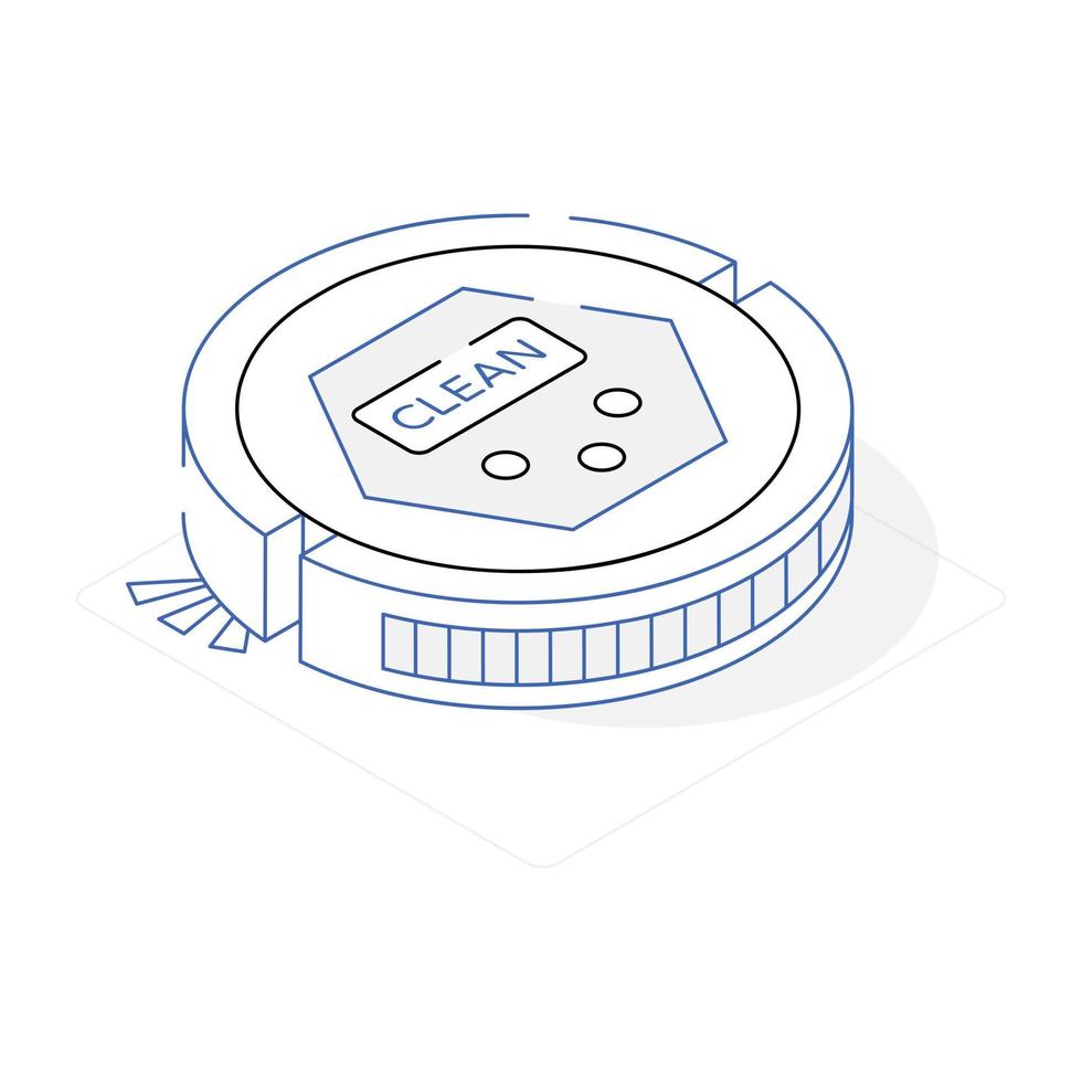 A customizable isometric icon of smart vacuum vector