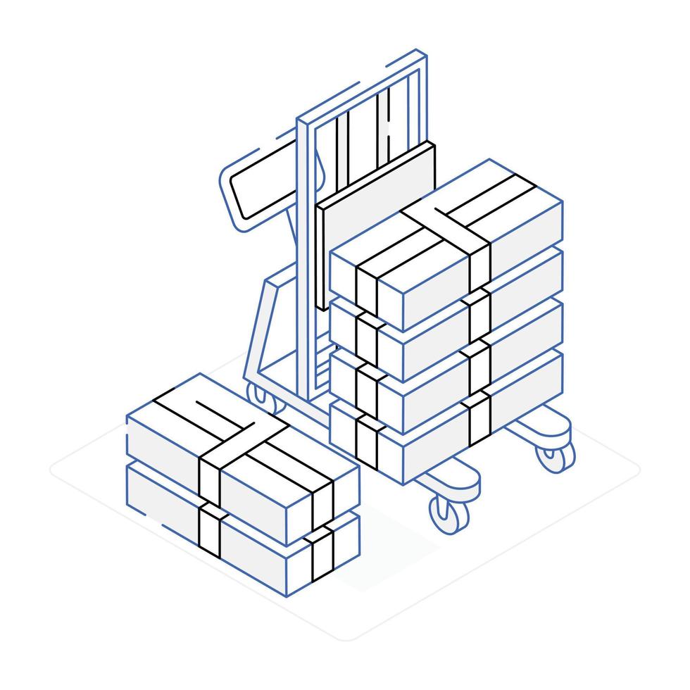 An icon of packaging isometric design vector