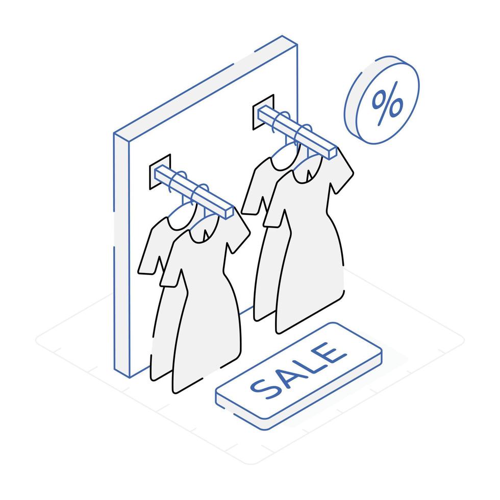 Descriptive modern isometric icon of sale vector