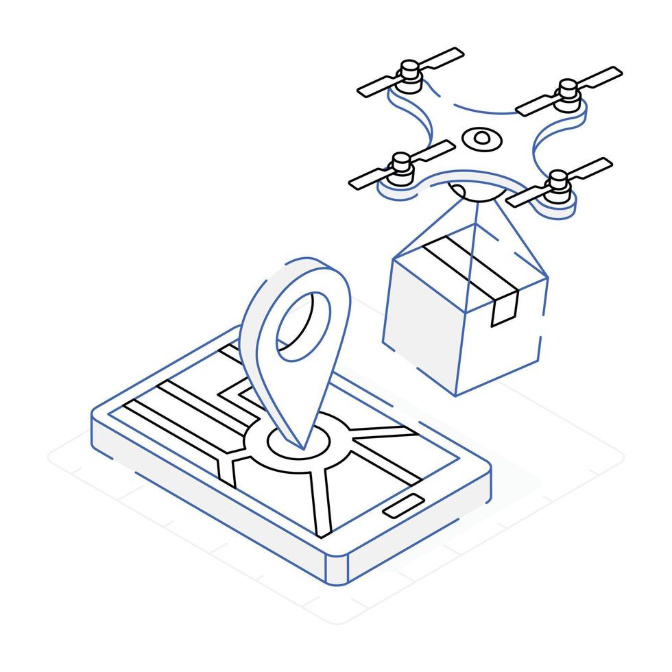 An icon of shop location and Shopping isometric design vector