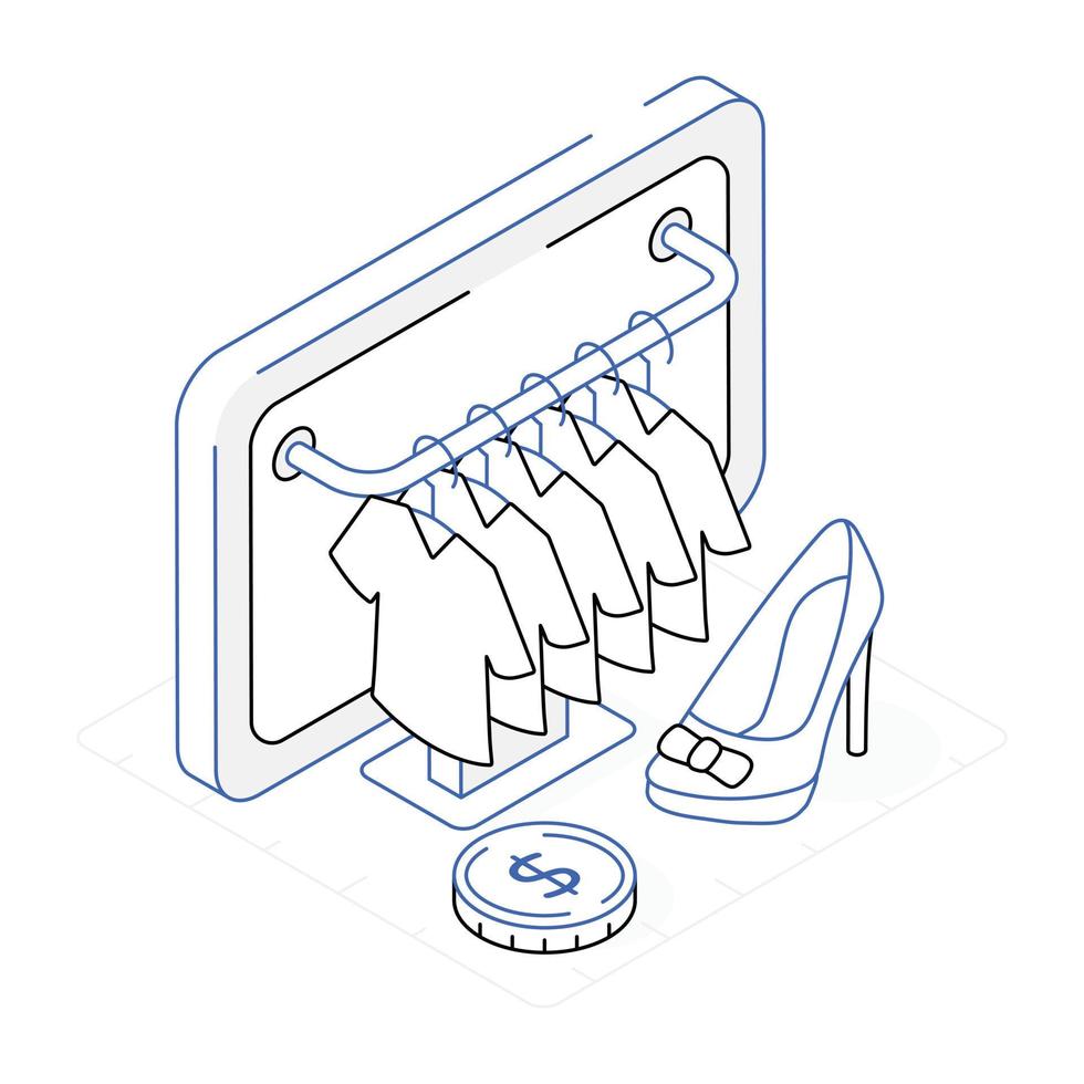 An icon of shop location and Shopping isometric design vector