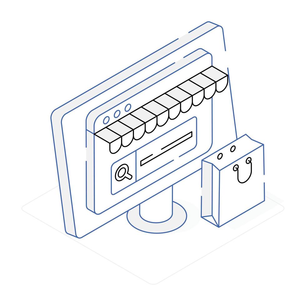 An icon of shop location and Shopping isometric design vector