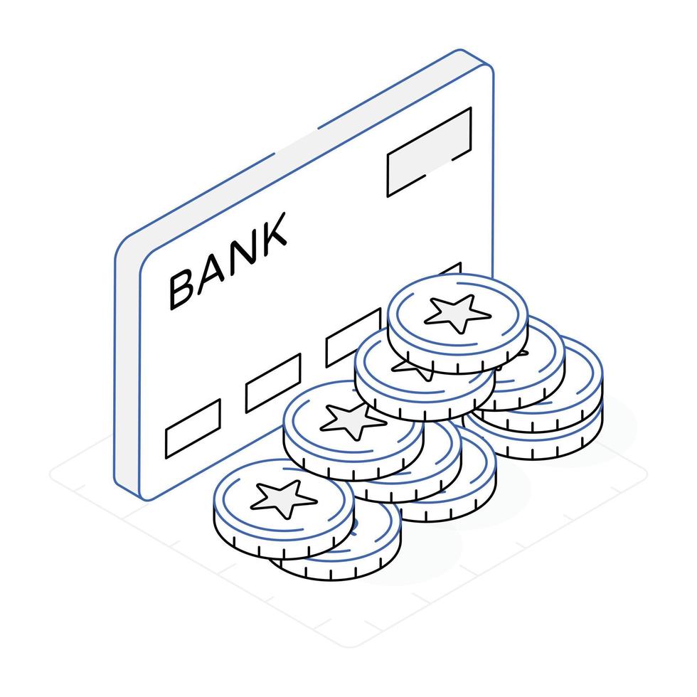 An icon of credit card isometric design vector