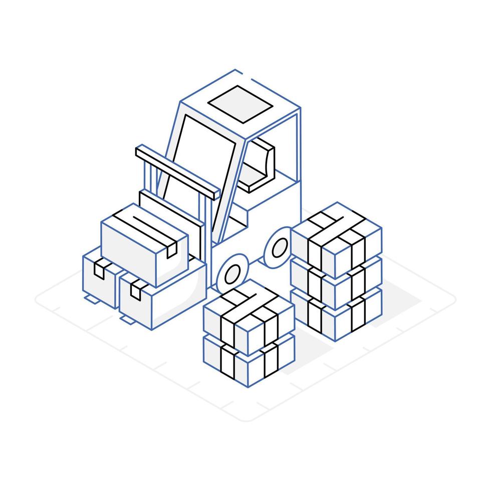 An icon of packaging isometric design vector