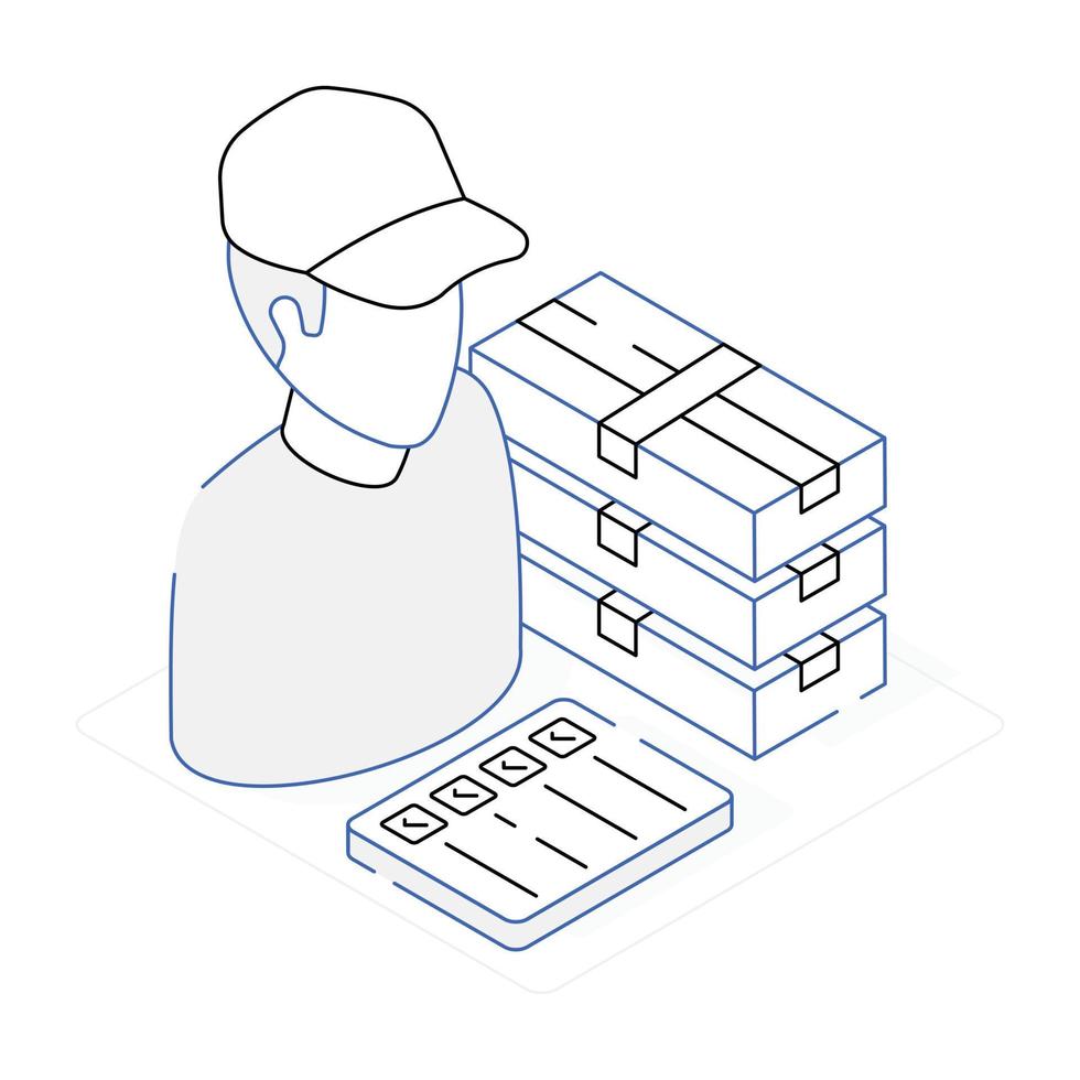 An editable isometric icon of robot analysis vector